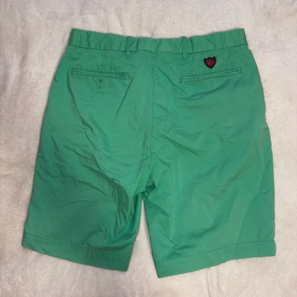 POLO RALPH LAUREN Chino Shorts Mens 32 Green Stretch Classic Fit 9